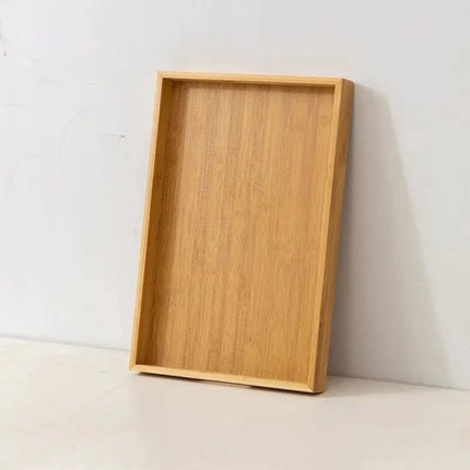 Rectangular Bamboo Serving Trays with Handles 4 Pack
