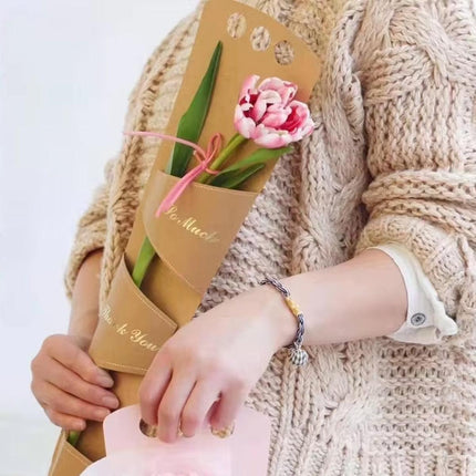 20pcs Valentines Day Flower Box Rose Packaging Handheld Kraft Paper Flower Bag