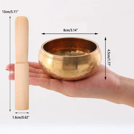 Tibetan Singing Bowl with Wooden Mallet for Meditation Yoga Relaxation ASMR