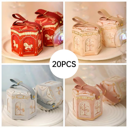 Carousel Hexagon Favour Boxes 20 Pack 3 Colours