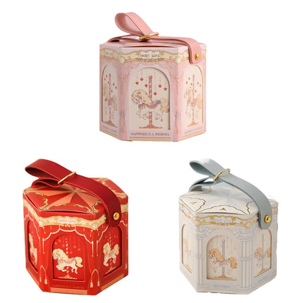 Carousel Hexagon Favour Boxes 20 Pack 3 Colours