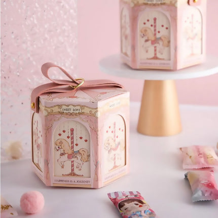 Carousel Hexagon Favour Boxes 20 Pack 3 Colours