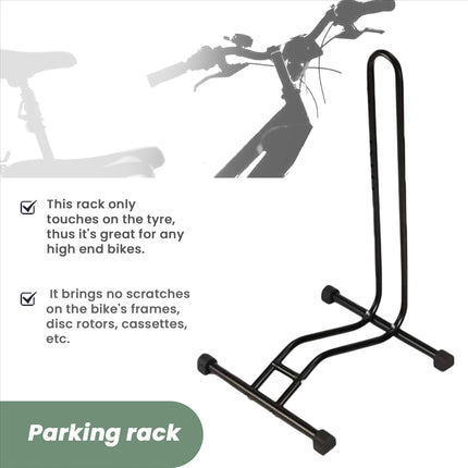 Bike Parking Rack Floor Stand Universal Black Bicycle Storage Organizer Holder