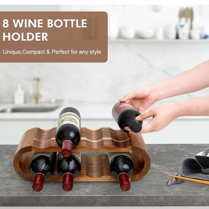 Wooden Wine Display Stand Double Layer Red Wine Holder Rack Table Bar Kitchen