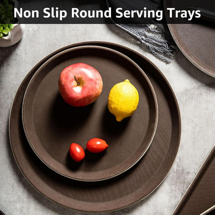 Non Slip Round Serving Trays 2 Pack 28cm