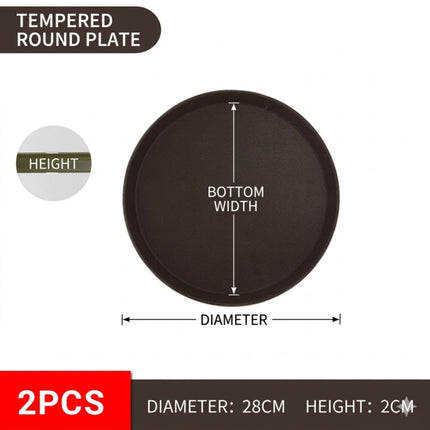 Non Slip Round Serving Trays 2 Pack 28cm