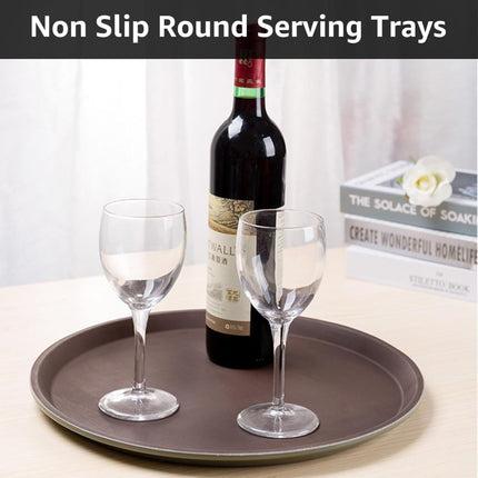 Non Slip Round Serving Trays 2 Pack 28cm