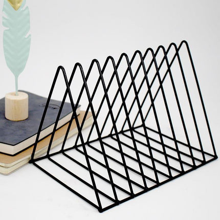 Book Storage Rack Desktop Bookshelf Records Holder Magazines Stand Space Saving