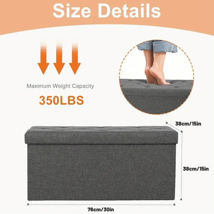 Multifunctional Living Room Storage Stool Large Capacity Foldable Space Saving