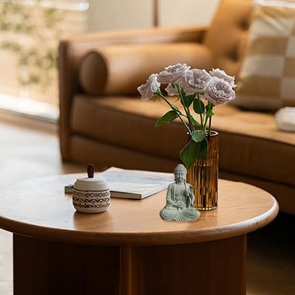 Buddha Statue Ornament in Green Sandstone Zen Craft for Home