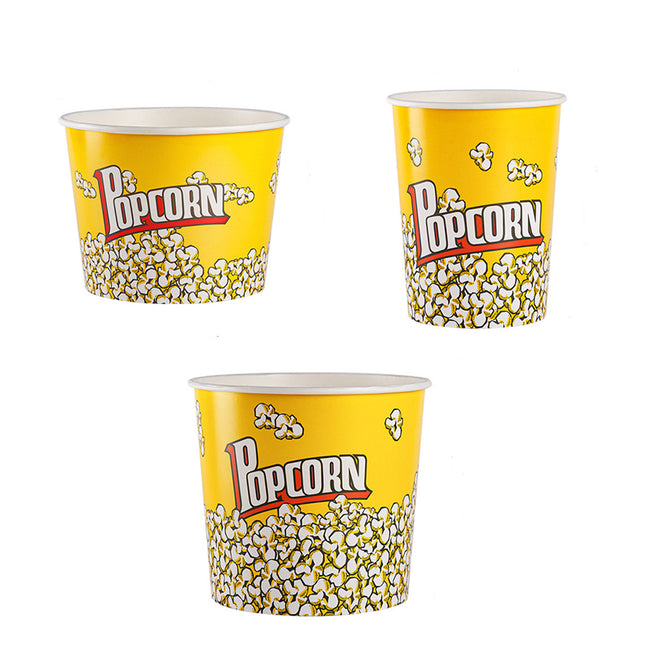 50pcs Popcorn Bucket Paper Cup Cinema KTV Snack Container for Party Movie Night