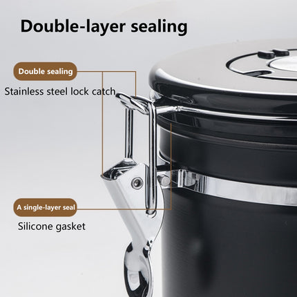 Stainless Steel Coffee Bean Tea Airtight Canister Leakproof Moistureproof