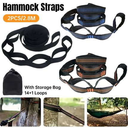 2PCS Hammock Straps Adjustable Sturdy Durable for Camping Hiking Outdoor Use