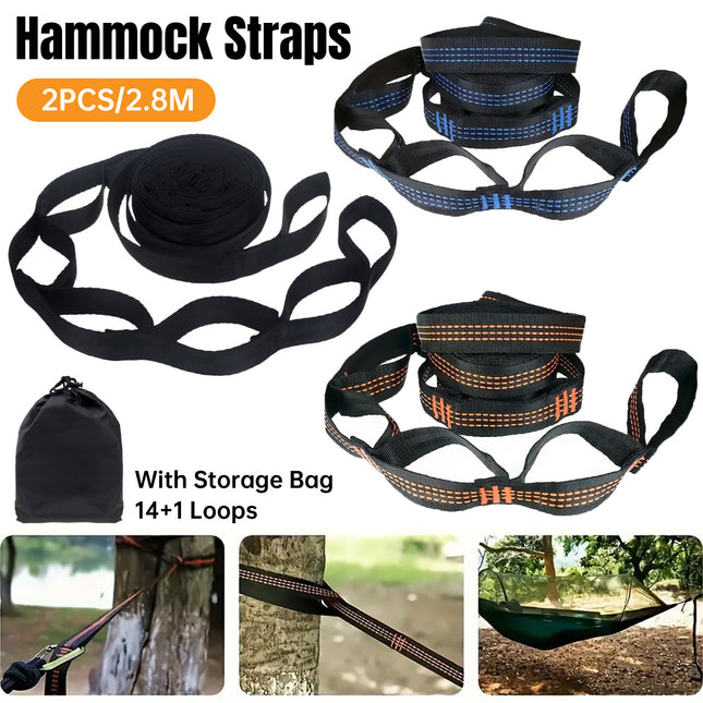 2PCS Hammock Straps Adjustable Sturdy Durable for Camping Hiking Outdoor Use