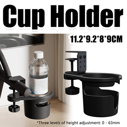 Drill-Free Desktop Cup Holder Stand Sturdy Plastic Anti-Slip Base Fits Mugs Cups