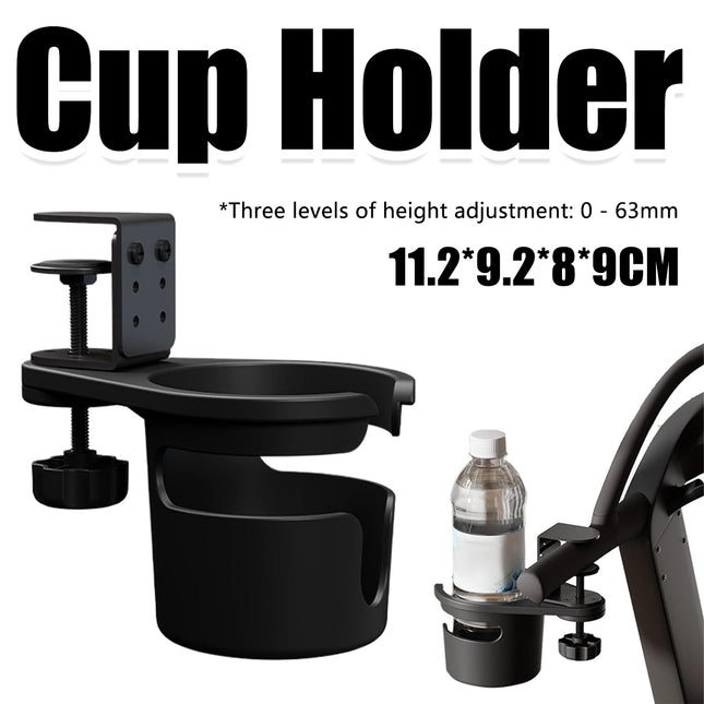 Drill-Free Desktop Cup Holder Stand Sturdy Plastic Anti-Slip Base Fits Mugs Cups
