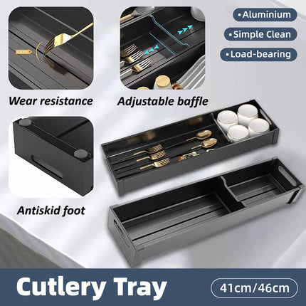 Kitchen Cabinet Drawer Cutlery Tray Utensil Organiser Insert Divider Storage
