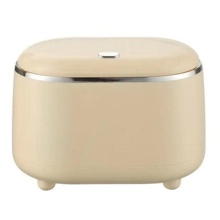 Small Desktop Trash Can Oval Pop Up Lid Rubbish Bin Waste Organizer Container
