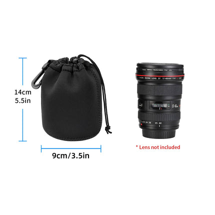 4pcs DSLR Camera Lens Pouch Protective Case Tube Bag Soft Cover for SLR Storage