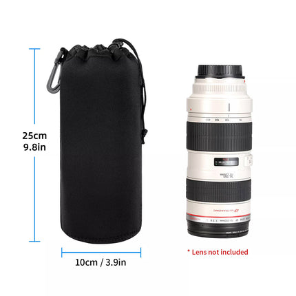 4pcs DSLR Camera Lens Pouch Protective Case Tube Bag Soft Cover for SLR Storage