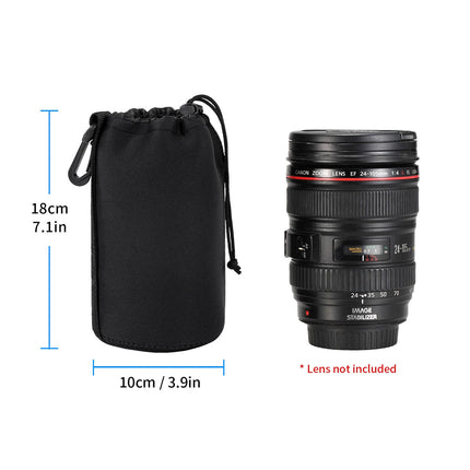 4pcs DSLR Camera Lens Pouch Protective Case Tube Bag Soft Cover for SLR Storage