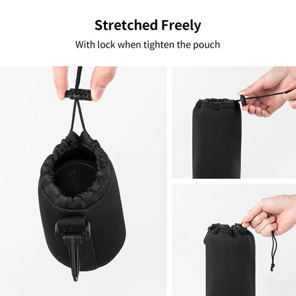 4pcs DSLR Camera Lens Pouch Protective Case Tube Bag Soft Cover for SLR Storage