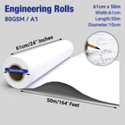 A1 Engineering Drawing Paper Rolls 80gsm 61cm x 50m for Architects Students Use