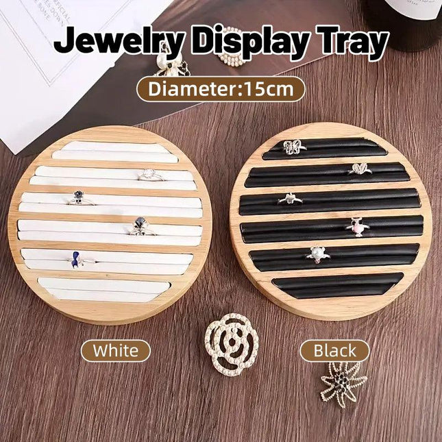 Wooden Round Ring Holder Display Stand Jewellery Storage Accessory Organizer