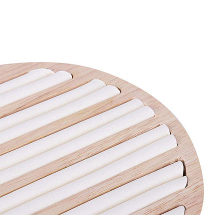 Wooden Round Ring Holder Display Stand Jewellery Storage Accessory Organizer