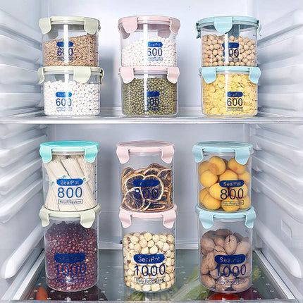 9-Piece Set Food Storage Sealed Lid Container Kitchen Canister Set Organiser