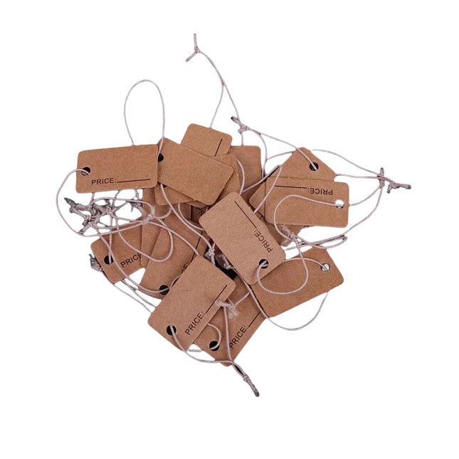 100pcs Kraft Paper Label Tags Blank Strap for Packaging Gift Tags Craft Label
