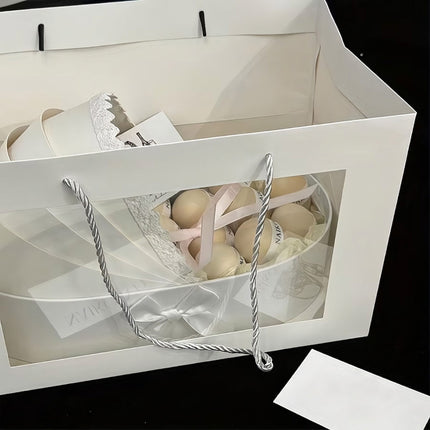 Transparent Window Gift Bags 10 Pack 3 Colours