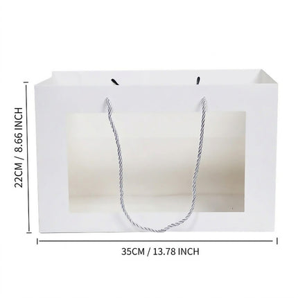 Transparent Window Gift Bags 10 Pack 3 Colours
