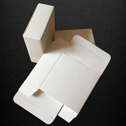100pcs White Card Box Small Square Folding Box Flat Gift Packaging Storage Box