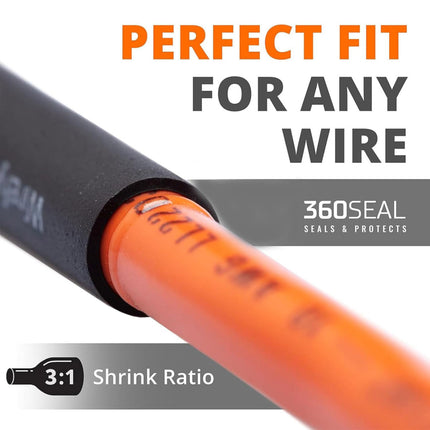 3 to 1 Dual Wall Heat Shrink Tubing Kit 400pcs Black Red