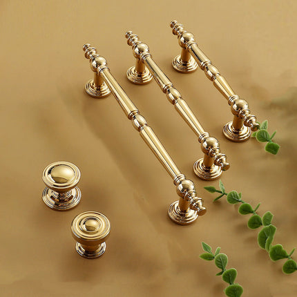 French Light Luxury Wardrobe Handle All Copper Cabinet Door Pull for Furniture