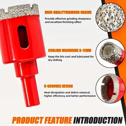 12 Piece Diamond Hole Saw Set 6mm to 35mm Glass Marble
