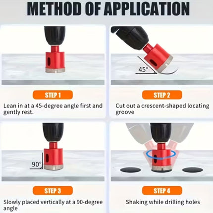 12 Piece Diamond Hole Saw Set 6mm to 35mm Glass Marble