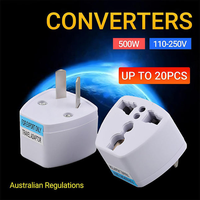 3/6/12/20Pcs Au Universal Power Plug Adapter Outlet Converter Uk/Us/Eu/Cn To