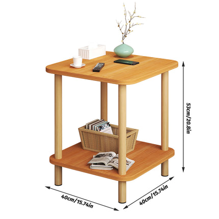 2 Tiers Night Stand Bedside Table Space Saving Durable for Bedroom Living Room