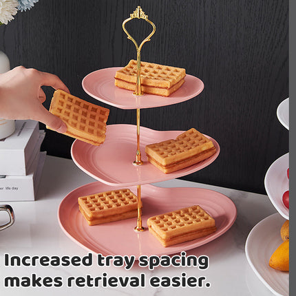 3PCS 3-Tier Dessert Fruit Display Stand Bakery Cafe Home Use