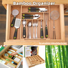 Expandable Bamboo Cutlery Tray Utensil Drawer Kitchen Organizer Insert Divider
