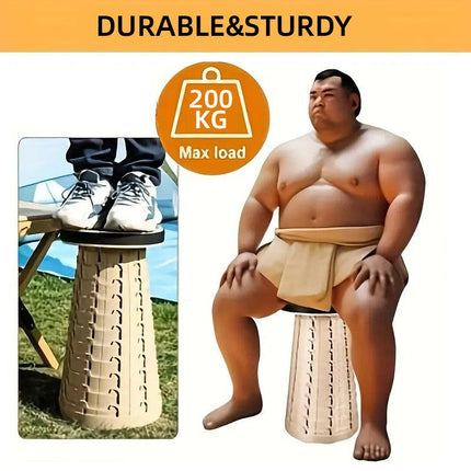 12 Tier Folding Portable Stool Adjustable Retractable Travel Outdoor Chair