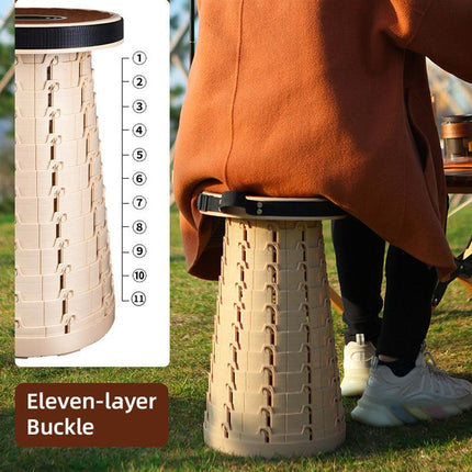 12 Tier Folding Portable Stool Adjustable Retractable Travel Outdoor Chair