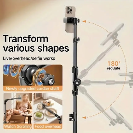 2.2m Adjustable Overhead Shooting Stand For Phone Camera DSLR Video Live Use
