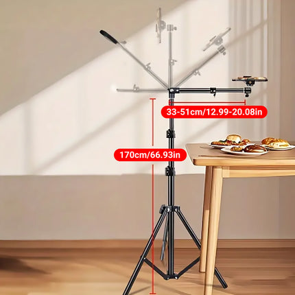 2.2m Adjustable Overhead Shooting Stand For Phone Camera DSLR Video Live Use
