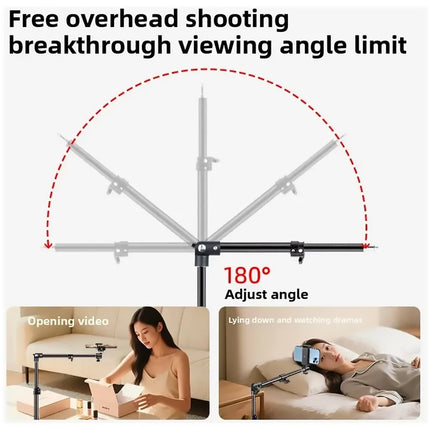 2.2m Adjustable Overhead Shooting Stand For Phone Camera DSLR Video Live Use