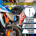 T Handle 1/4 Inch Socket Wrench Coated Grip Speed Sleeve