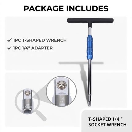 T Handle 1/4 Inch Socket Wrench Coated Grip Speed Sleeve