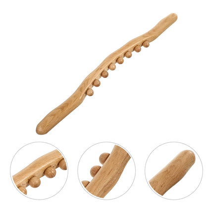 Carbonized Beech Tendon Rolling Stick Universal Massage Scraping For Salon Home